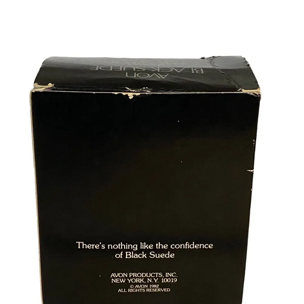 AVON black Suede 0.5fl oz cologne and Soap On A Rope New In Box